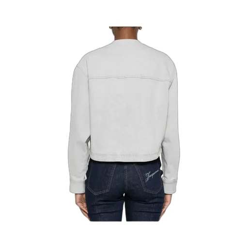 Buttoned Crewneck Denim Overshirt