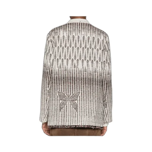 Geometric Patterned Double-Breasted Jacket