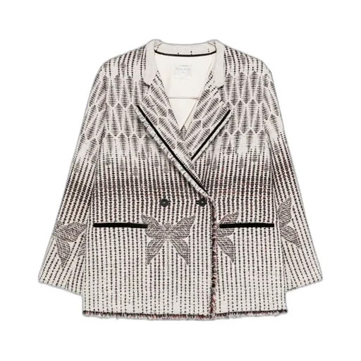Geometric Patterned Double-Breasted Jacket
