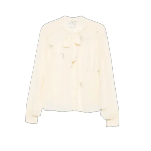 Embellished Tie-Neck Top