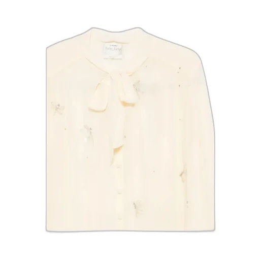 Embellished Tie-Neck Top