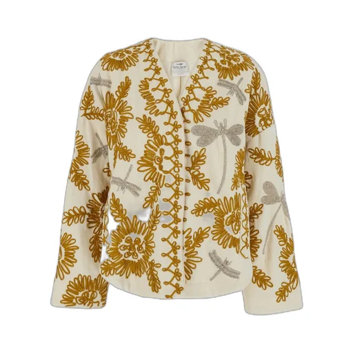 Floral Dragonflies Embroidered Jacket