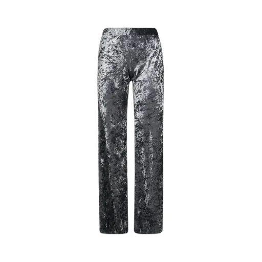 Crushed-Velvet Flared Trousers