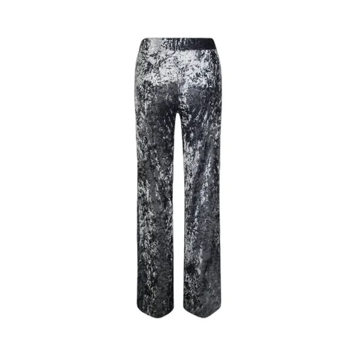 Crushed-Velvet Flared Trousers