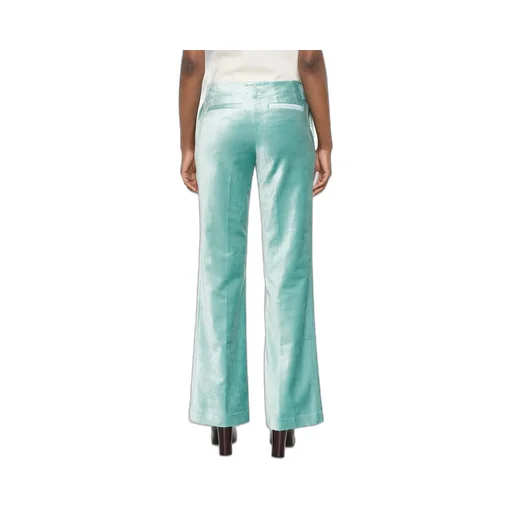 Cotton Viscose Stretch Velvet Trumpet Shaped Pants