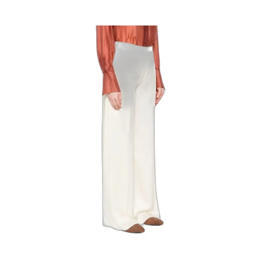 Shiny Anvers Satin High Waist Embroidered Pants