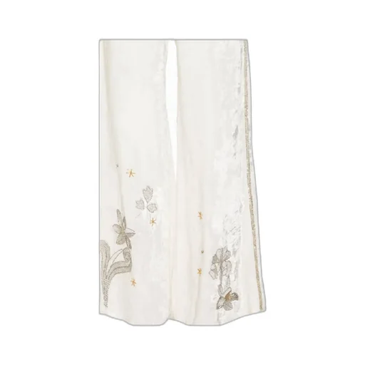 Embroidered Wide Leg Pants