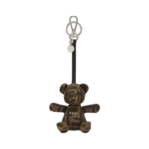 Teddy Bear-Shaped Ff Jacquard Key Ring