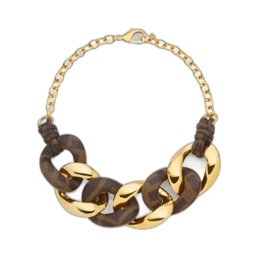 Ff Leather Necklace