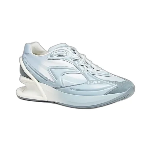 Light Blue Nylon Low Tops