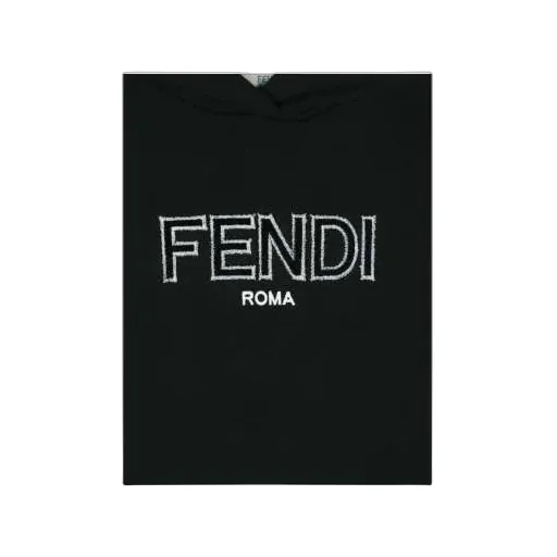 Logo Embroidered Jersey Hoodie Dress