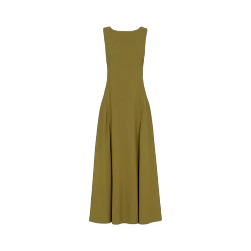 Back V-Shaped Sleeveless Midi Dress
