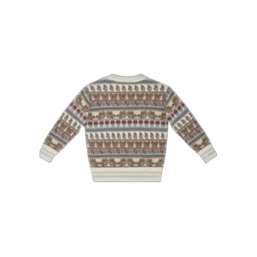 Patterned Crew Neck Sweater