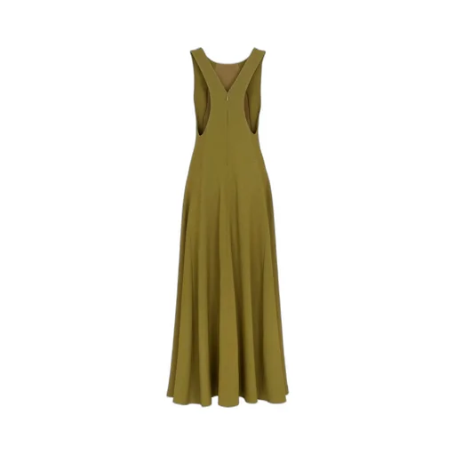Back V-Shaped Sleeveless Midi Dress
