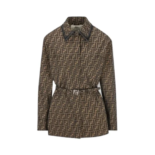Ff Jacquard Belted Waist Jacket