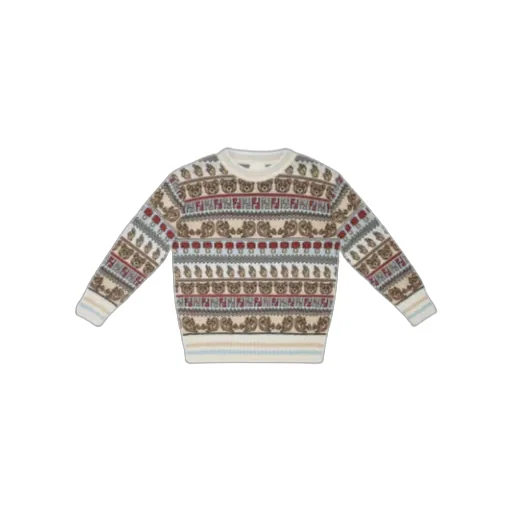 Patterned Crew Neck Sweater