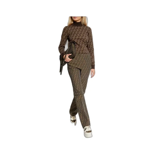 Ff Motif Straight-Leg Trousers