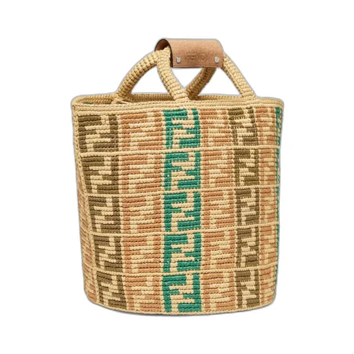 Ff Embroidered Top Handle Bag