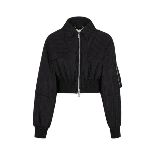 Ff Jacquard Zipped Bomber Jacket