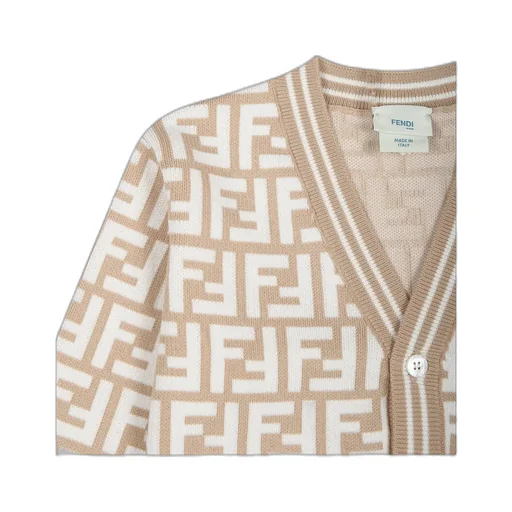 Logo Intarsia V-Neck Cardigan