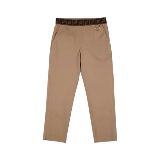 Logo Waistband Straight Leg Trousers
