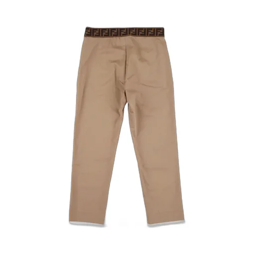 Logo Waistband Straight Leg Trousers