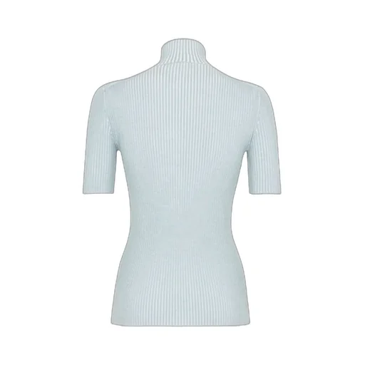 Cut-Out Detailed High-Neck Ribbed Jumper