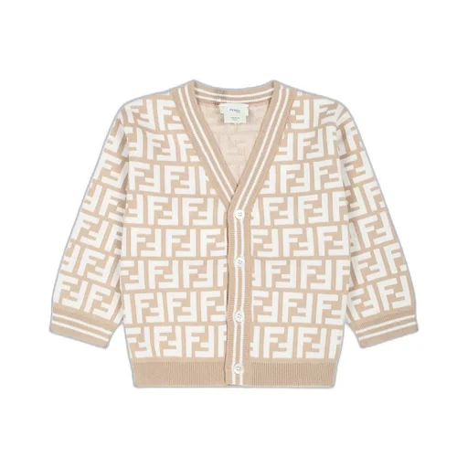 Logo Intarsia V-Neck Cardigan