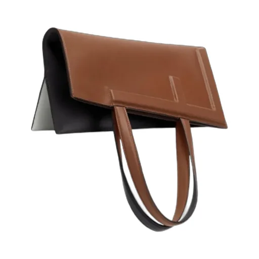 Colour-Block Leather Bag That Can Be Transformed
