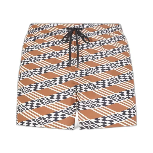 Graphic Printed Drawstring Swim Shorts
