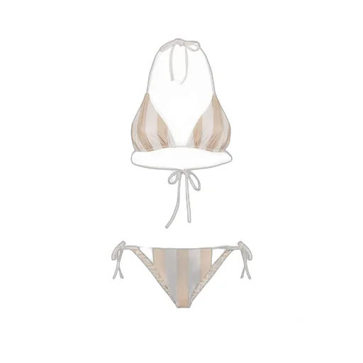 Striped Halterneck Two-Piece Swimsuit