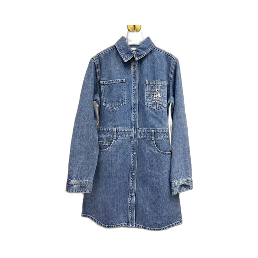 Logo Embroidered Denim Dress