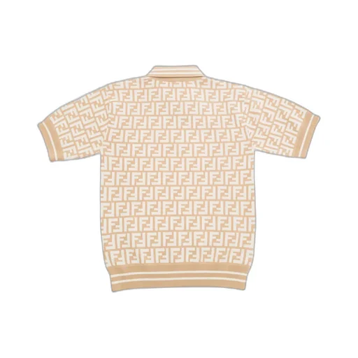 Ff-Jacquard Short-Sleeved Knitted Polo Shirt