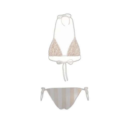 Striped Halterneck Two-Piece Swimsuit