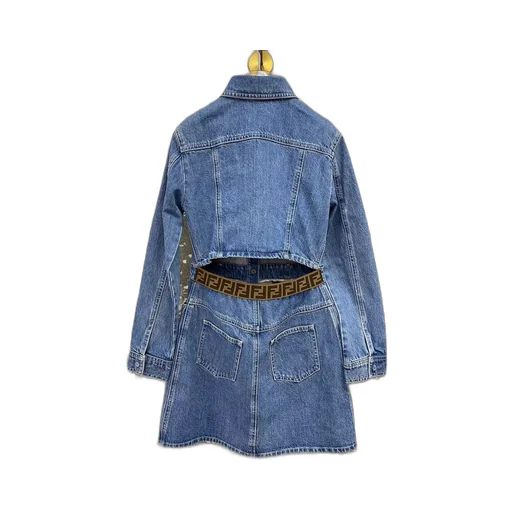 Logo Embroidered Denim Dress