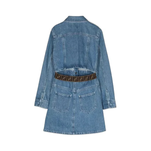 Logo Embroidered Denim Dress