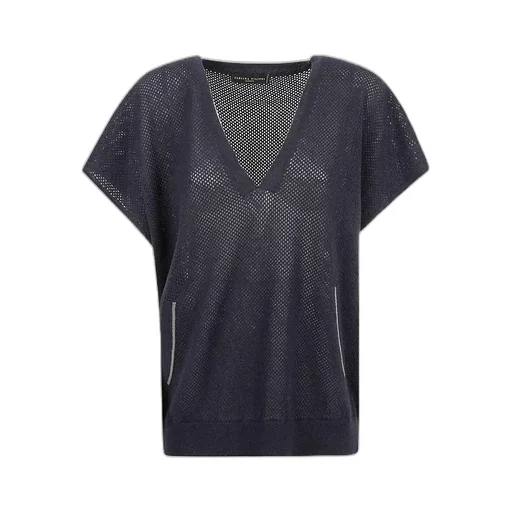 V-Neck Openwork Top