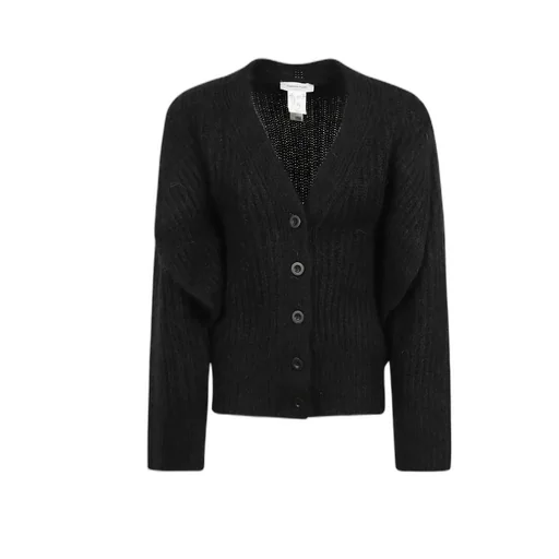 Rib-Trimmed Woven Cardigan