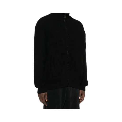 Waffle-Knit Zip-Up Cardigan