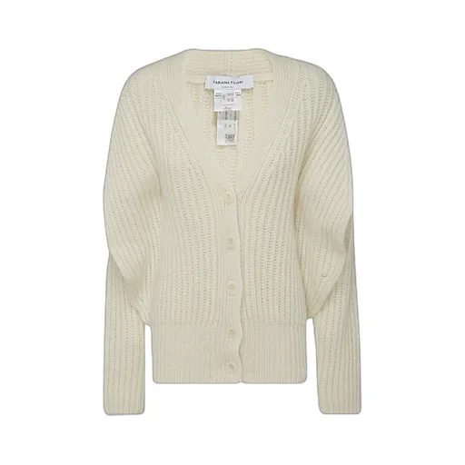 Ribbed-Knit Buttoned Cardigan