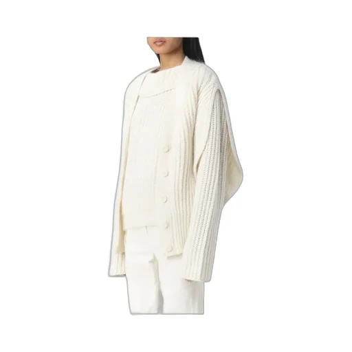 Ribbed-Knit Buttoned Cardigan