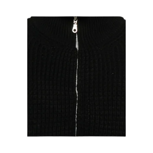 Waffle-Knit Zip-Up Cardigan