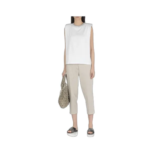 Embellished-Neck Sleeveless Top