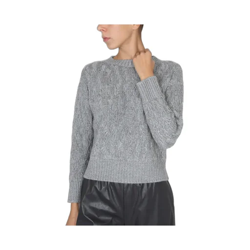 Lurex Detailed Cable Knitted Jumper