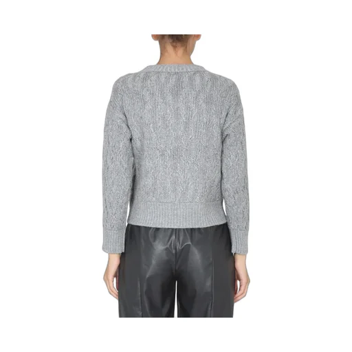 Lurex Detailed Cable Knitted Jumper