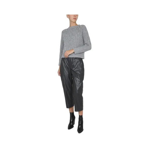 Lurex Detailed Cable Knitted Jumper