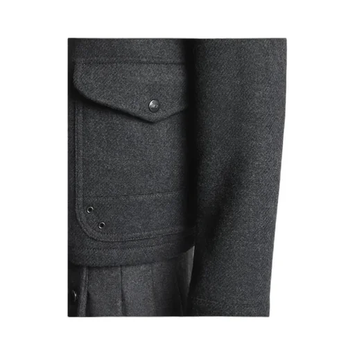Ribbed Collar Toggle Jacket
