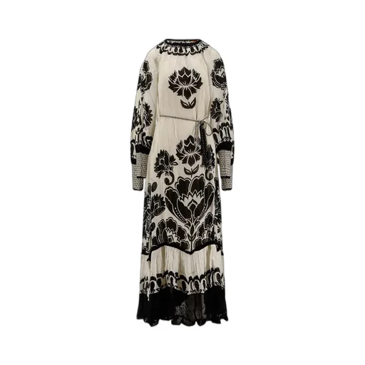 Floral Arabesque Tie Maxi Dress