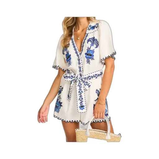 Short-Sleeved Jumpsuit