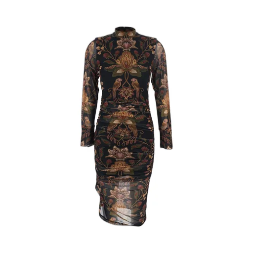 High Neck Floral Dress